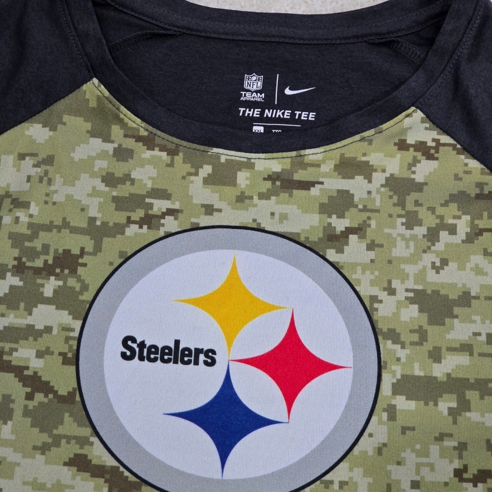 Pittsburgh Steelers NIKE Womens Size XXL Dri-FIT Digital Camo Performance Top - Picture 2 of 6